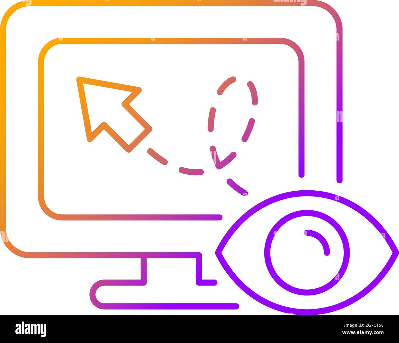 Mouse movement tracking gradient linear vector icon Stock Vector Image ...