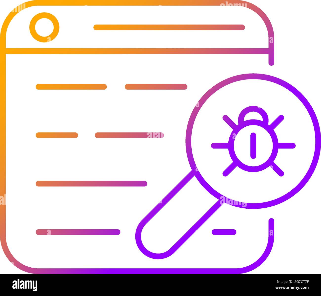 Web bug gradient linear vector icon Stock Vector