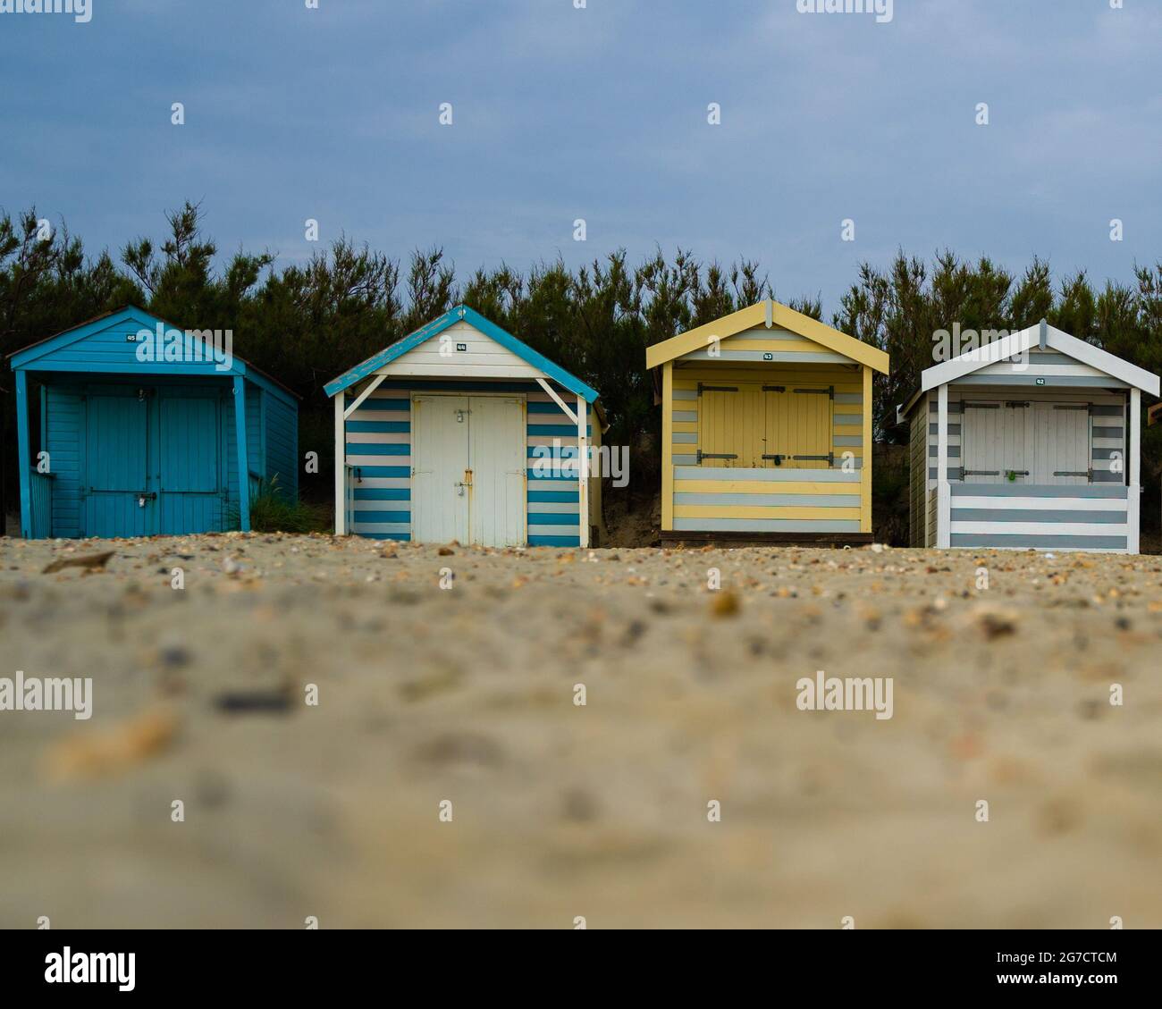 West Wittering Beach huts Stock Photo