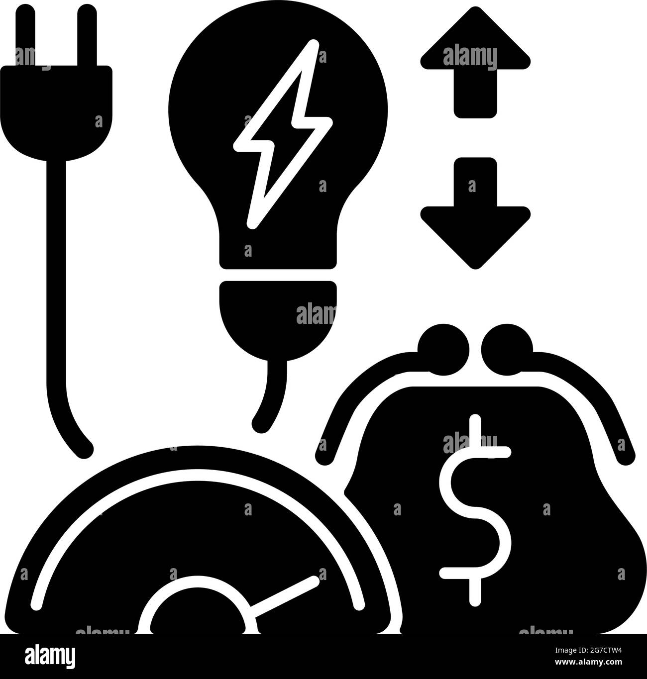 Energy efficiency program black glyph icon Stock Vector Image & Art Alamy