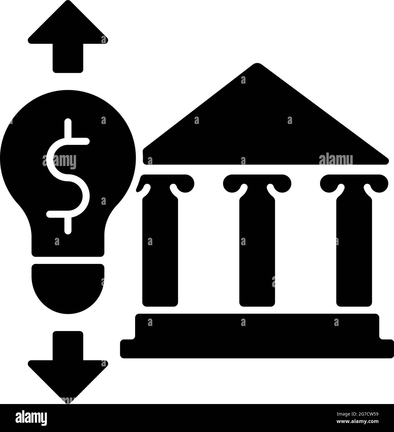 Government energy price regulation black glyph icon Stock Vector Image