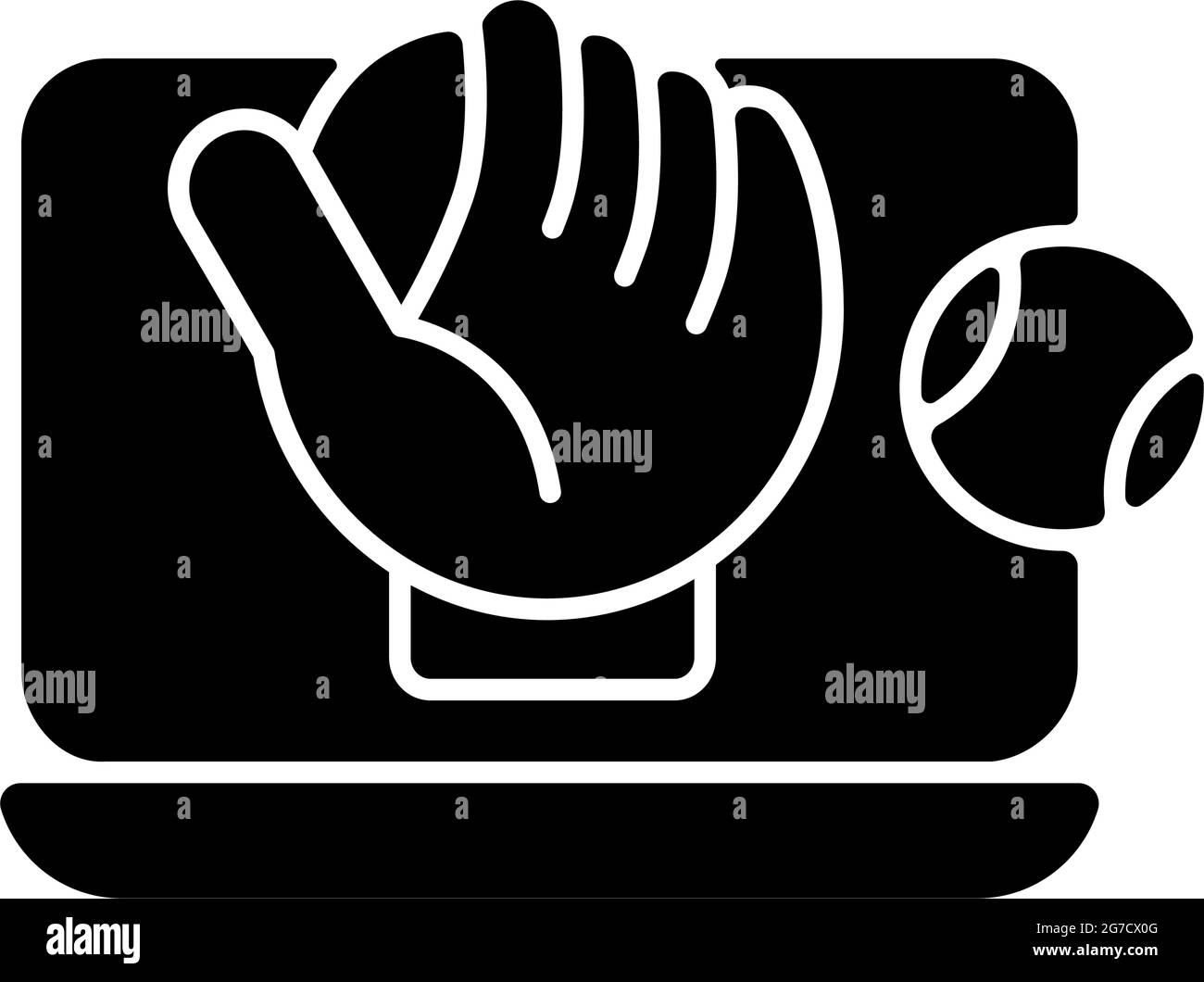 Online baseball games black glyph icon Stock Vector Image & Art Alamy