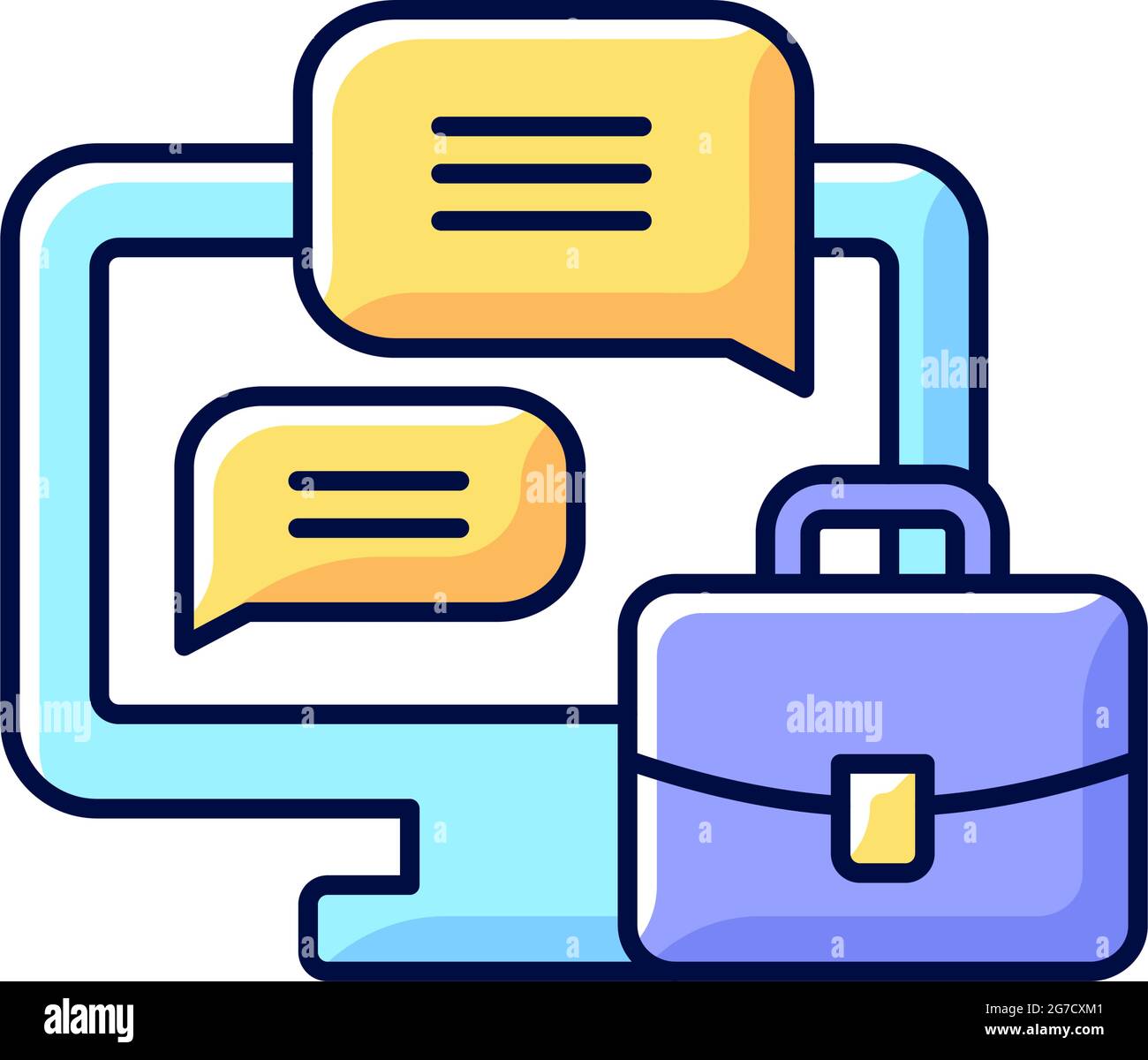 Workplace chat RGB color icon Stock Vector