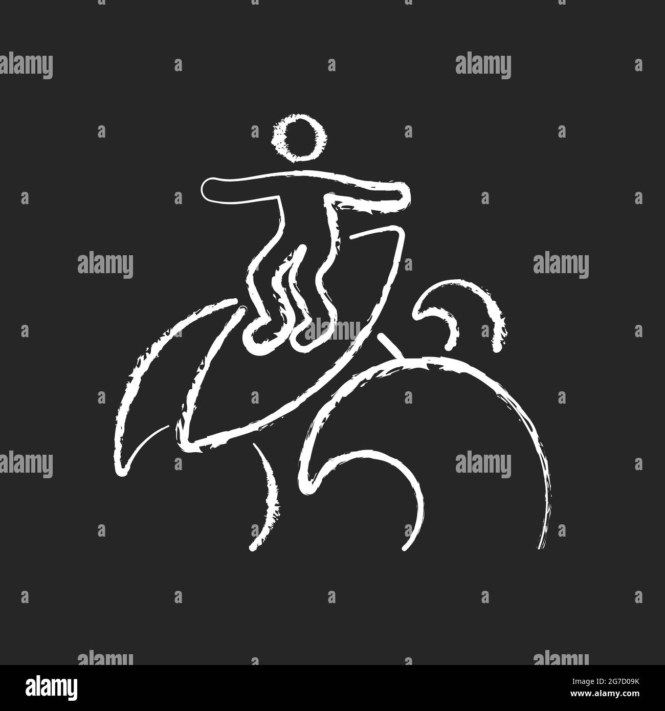 Floater surfing technique chalk white icon on dark background Stock ...