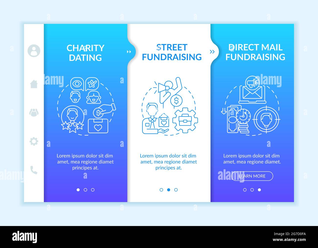 Philanthropic activities onboarding vector template Stock Vector