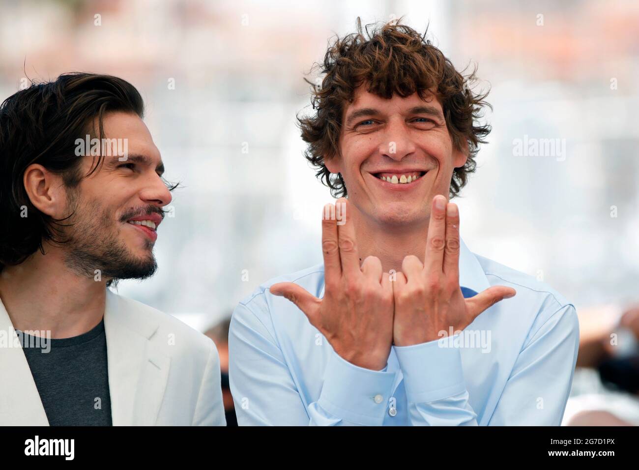 The 74th Cannes Film Festival Photocall For The Film Bac Nord Out Of Competition Cannes France July 13 2021 Director Cedric Jimenez And Cast Member Francois Civil Pose Reuters Sarah Meyssonnier