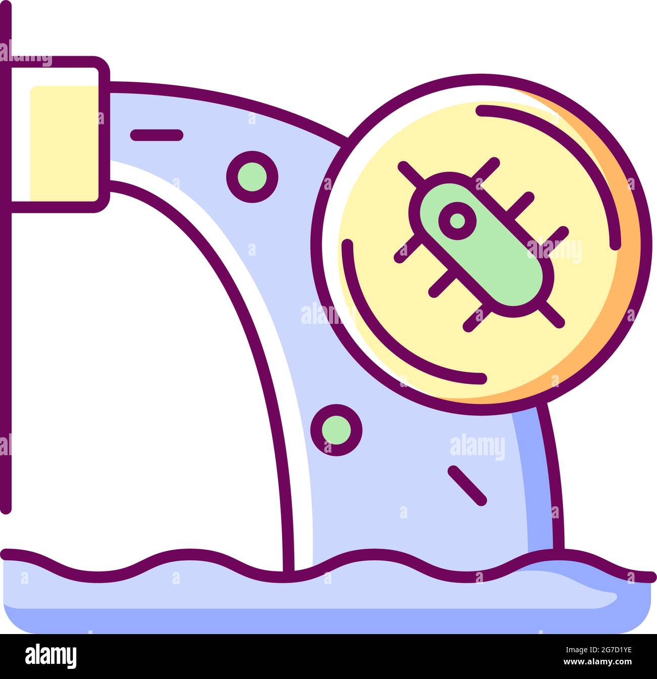 Water pollution RGB color icon Stock Vector