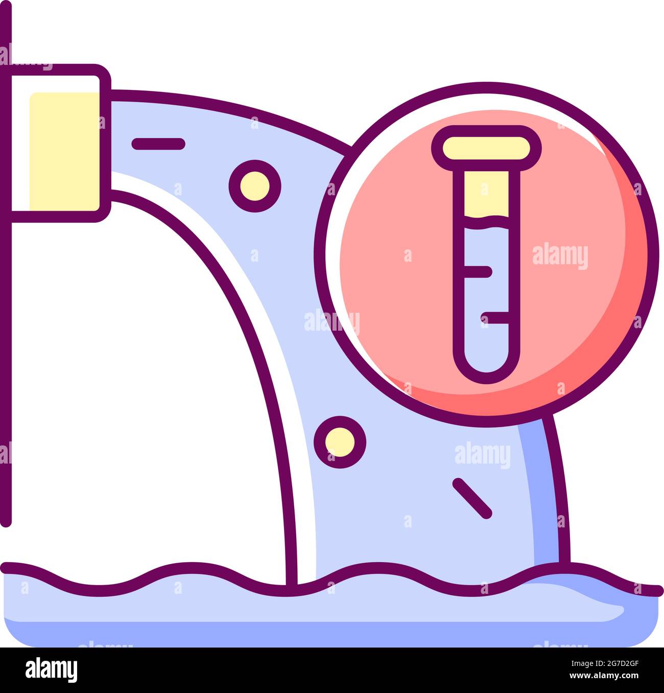 Water pollution control RGB color icon Stock Vector