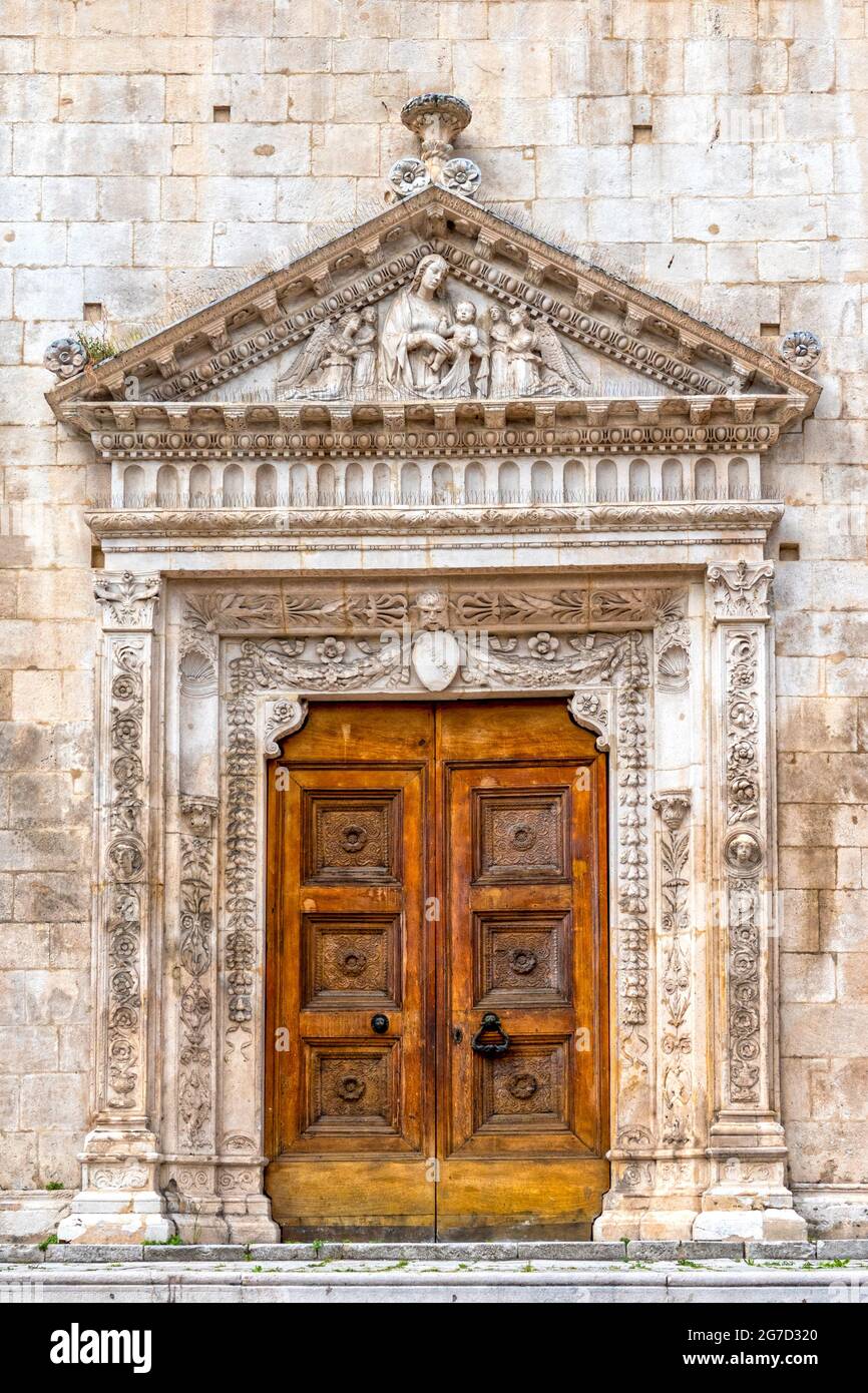 Portal of the Santissima Annunziata complex, Sulmona, Italy Stock Photo