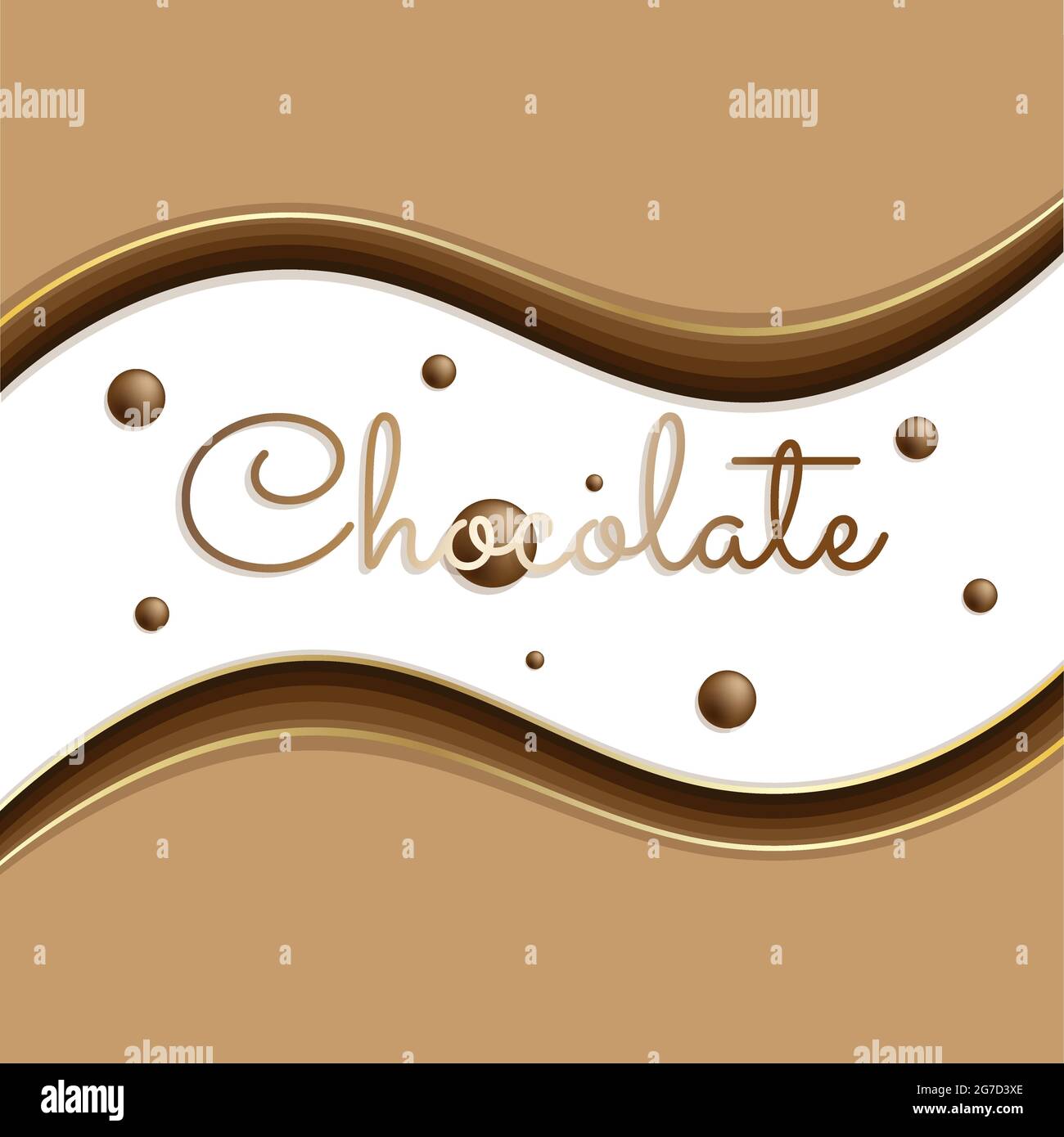Chocolate background in chocolate shades with the inscription for your design Stock Vector