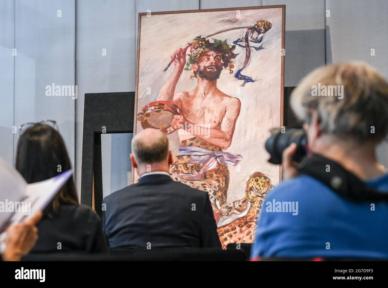 Berlin, Germany. 13th July, 2021. The painting "Bacchant" by Lovis Corinth, newly acquired for the exhibition, will be presented at a press event at the Berlinische Galerie. Credit: Jens Kalaene/dpa-Zentralbild/dpa - ATTENTION: Only for editorial use and only with full mention of the above credit/dpa/Alamy Live News Stock Photo
