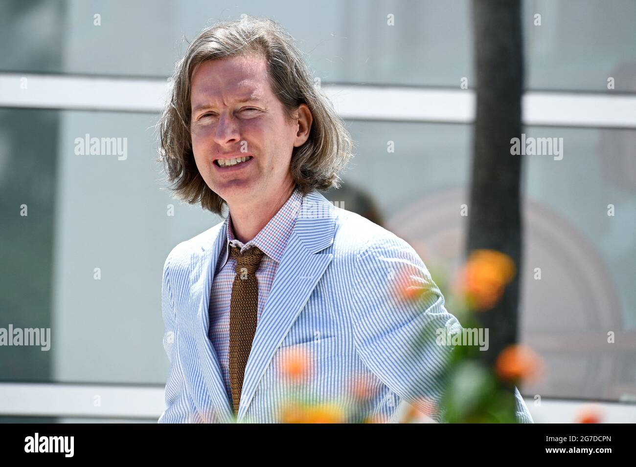 Wes Anderson attending the photocall of the movie The French Dispatch during the 74th Cannes Film Festival in Cannes, France on July 13 2021. Photo by Julien Reynaud/APS-Medias/ABACAPRESS.COM Stock Photo