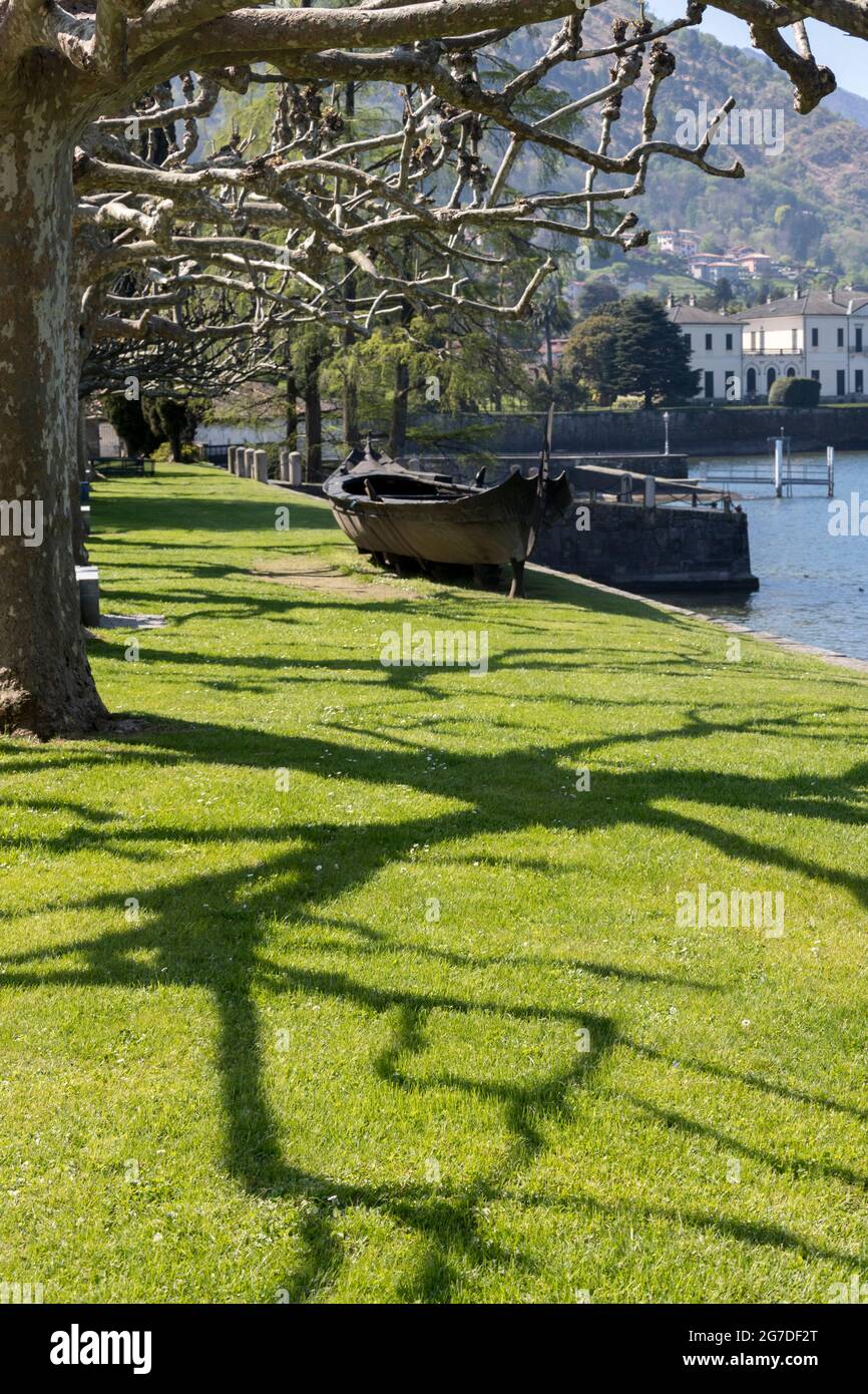 Private garden of the historic villa Villa Melzi d'Eril, Bellagio, Como Lake, Lombardy, Italy, Europe Stock Photo