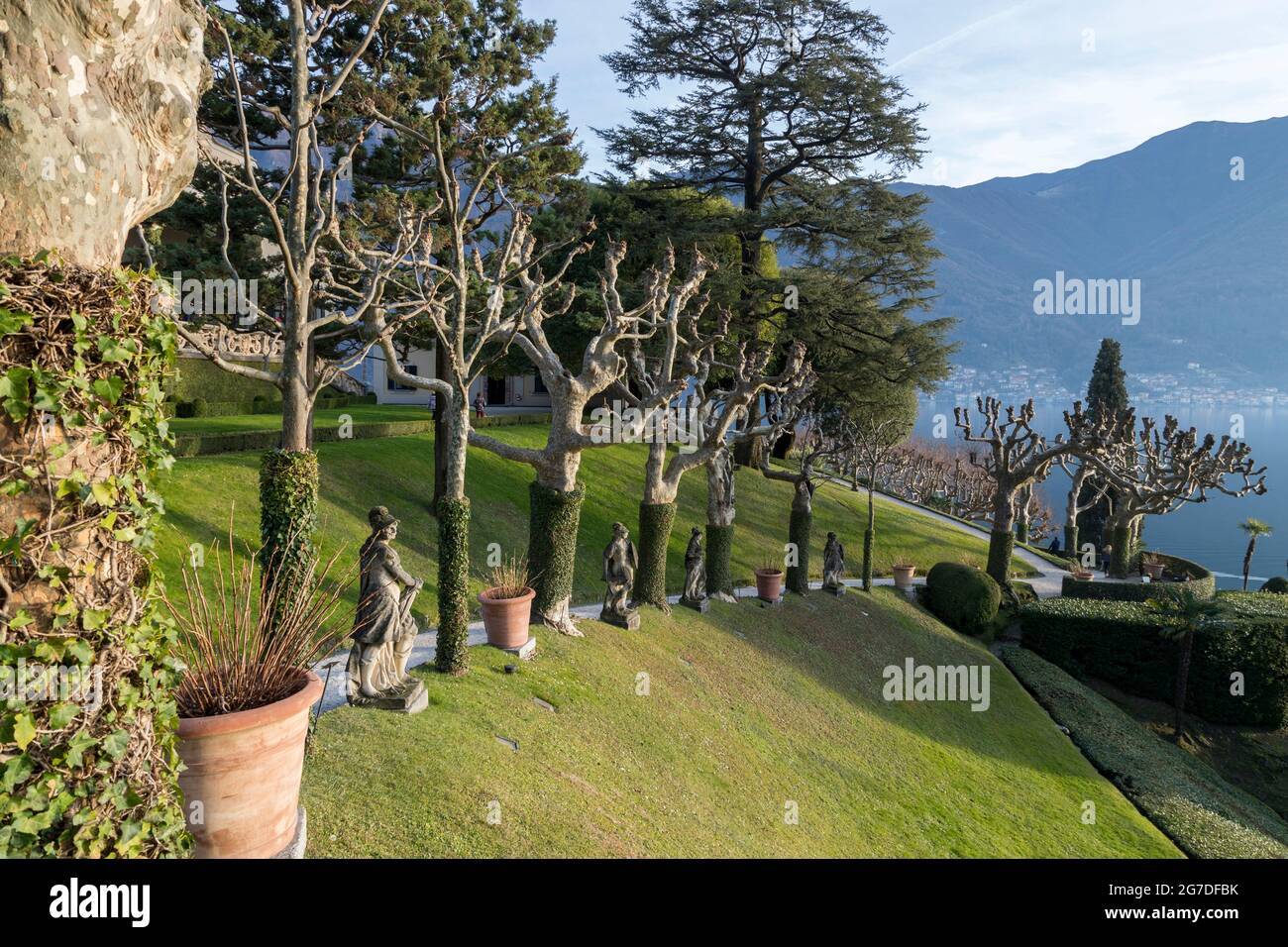 Villa Balbianello garden, Lenno, Como Lake, Lombardy, Italy, Europe Stock Photo