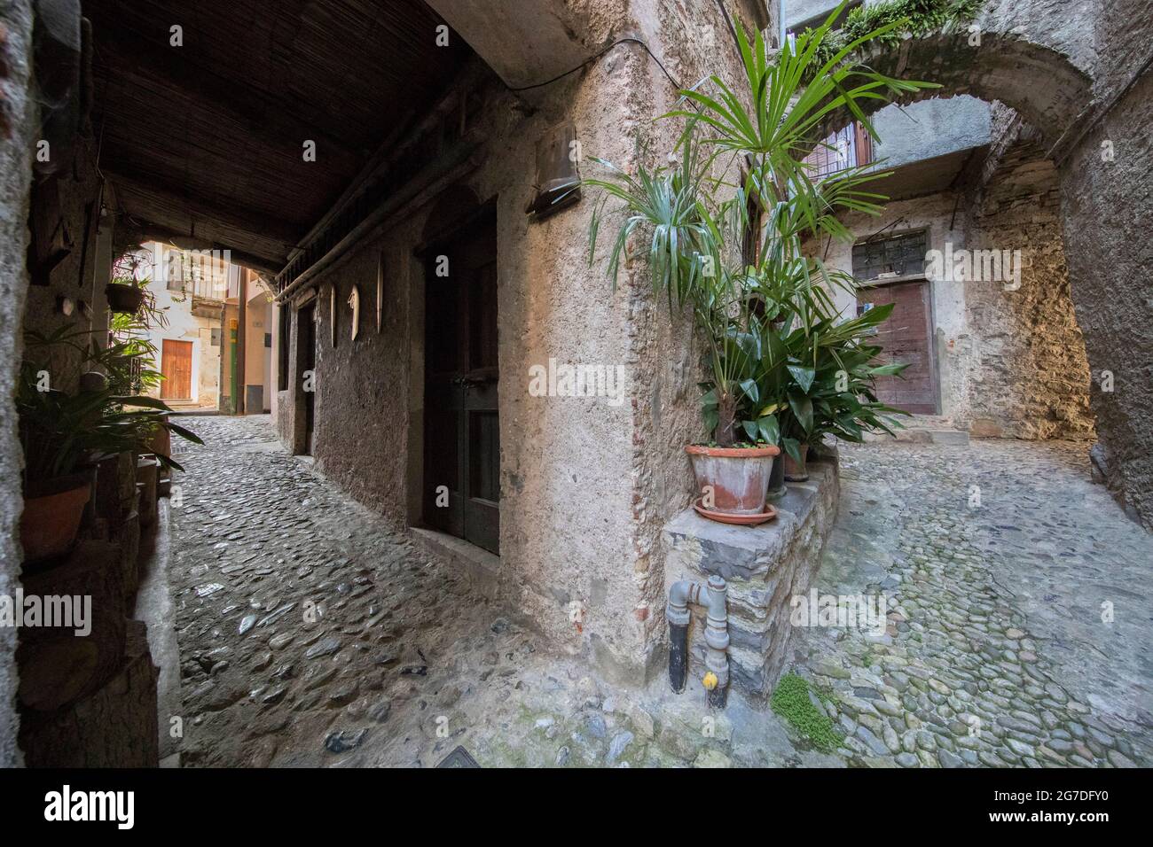 Historic center, Castello, Lierna, Como Lake, Lombardy, Italy, Europe Stock Photo