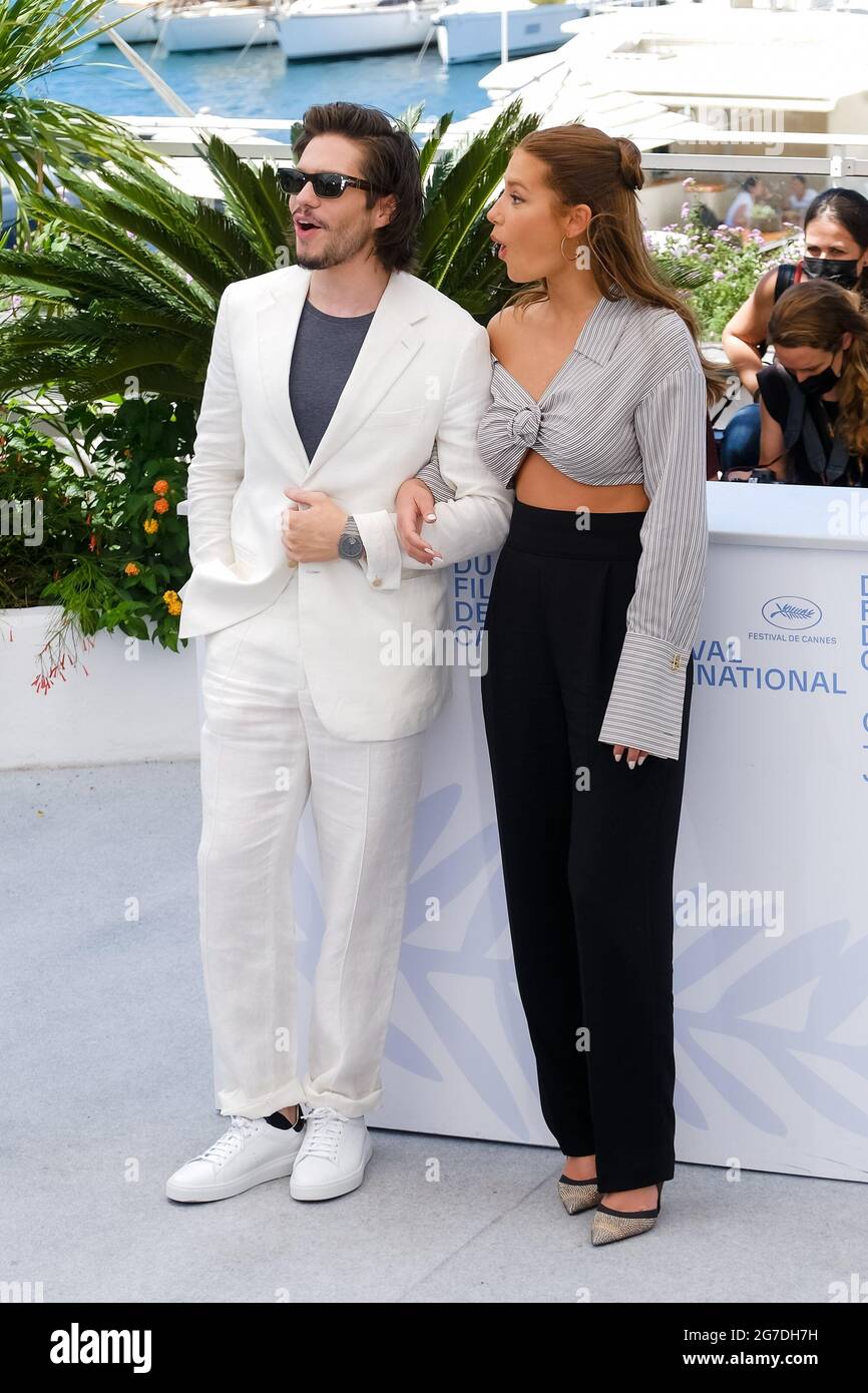 Palais des festivals, Cannes, France. 13th July, 2021. Francois Civil and Adele Exarchopoulos poses at the "The Stronghold " Photocall. Picture by Credit: Julie Edwards/Alamy Live News Stock Photo