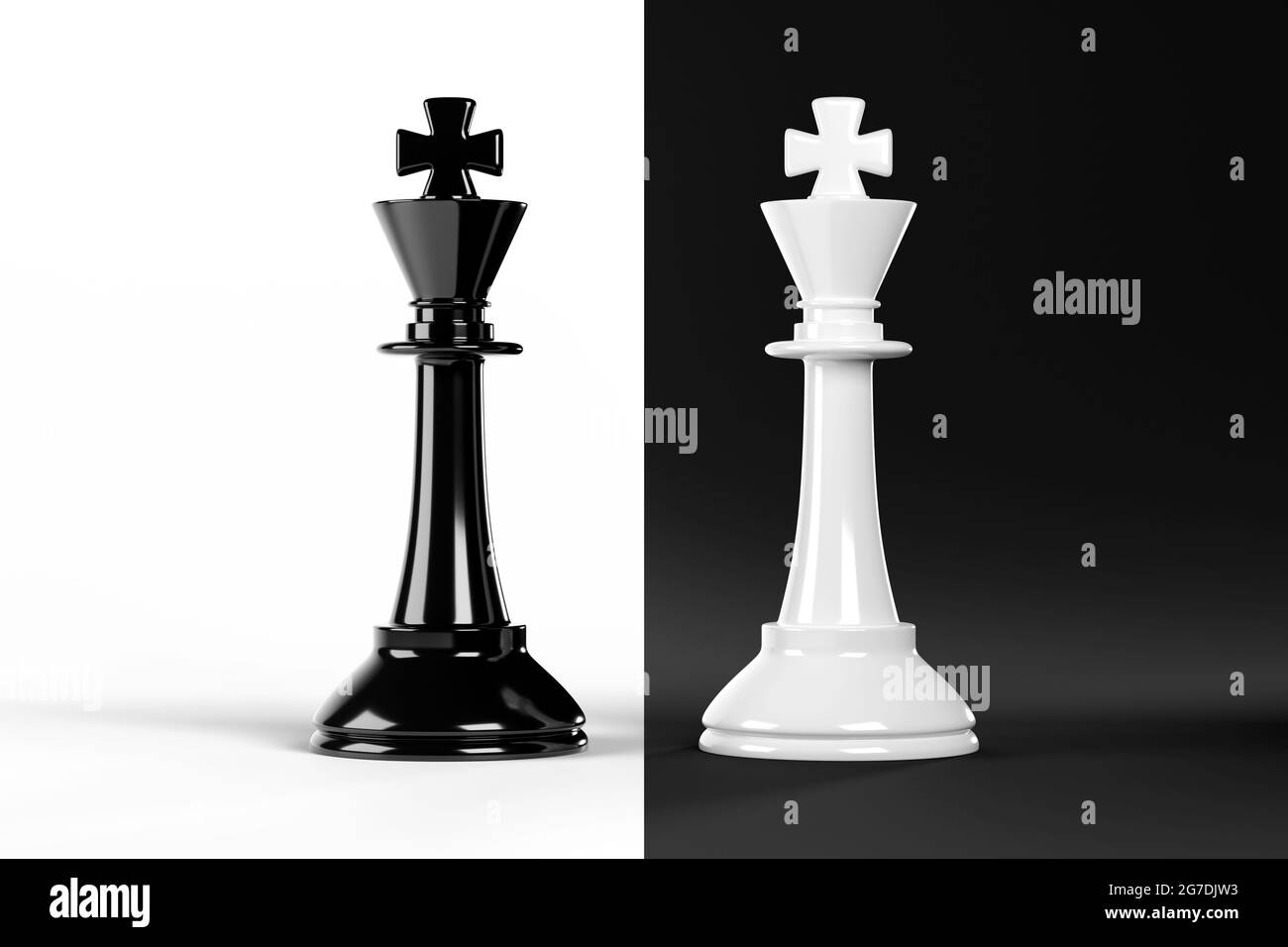 Chess King And Queen On A Black Background 3d Rendering Wallpaper