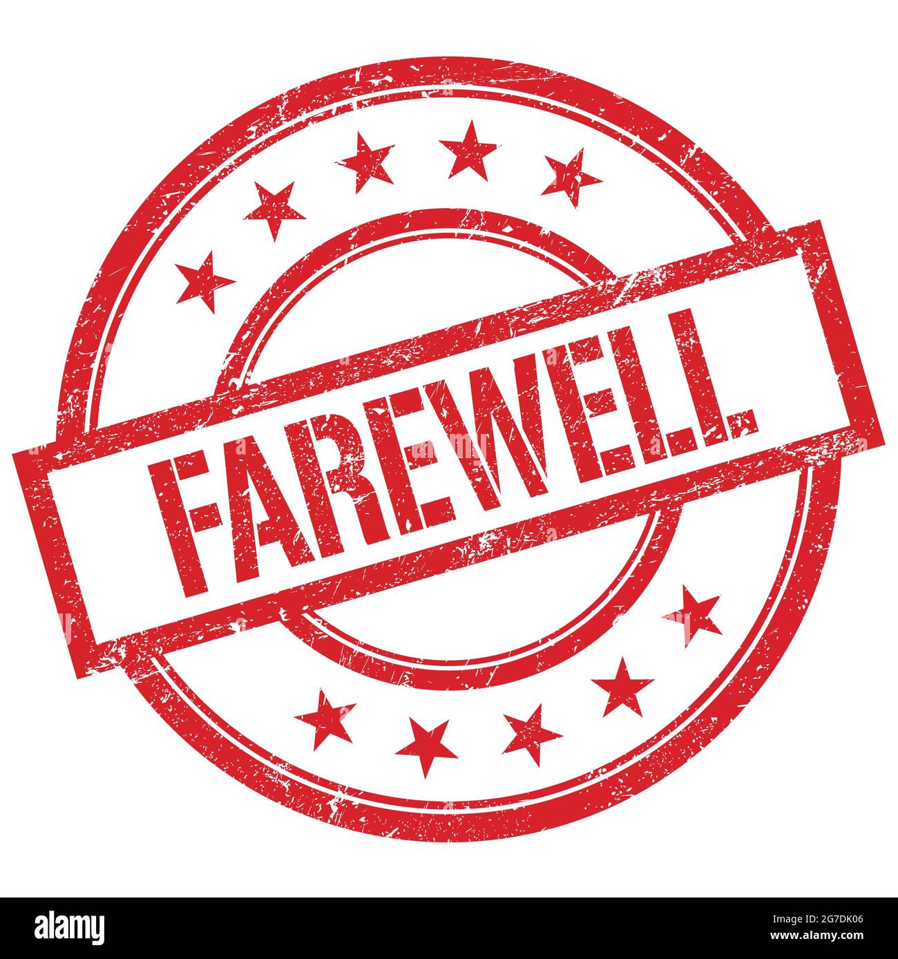 FAREWELL text written on red round vintage rubber stamp Stock Photo - Alamy