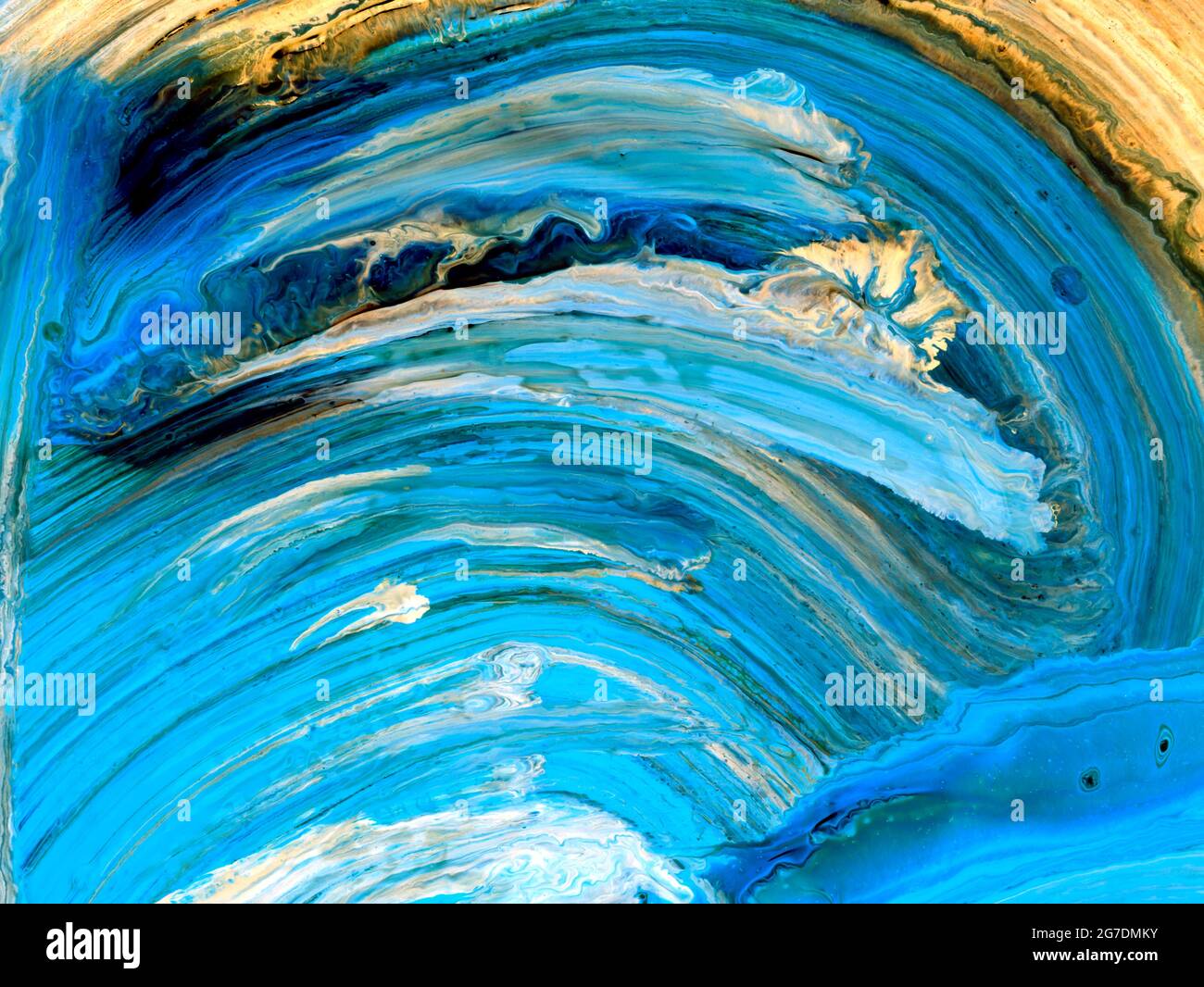 Blue and yellow brush stroke creative abstract hand painted background ...