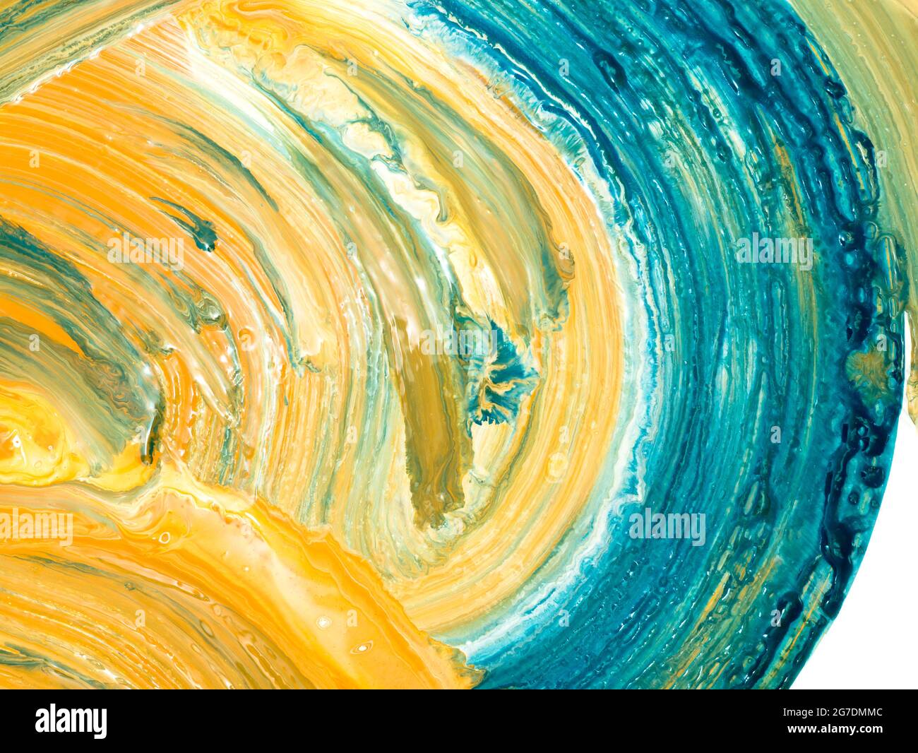 Blue and yellow brush stroke creative abstract hand painted background ...