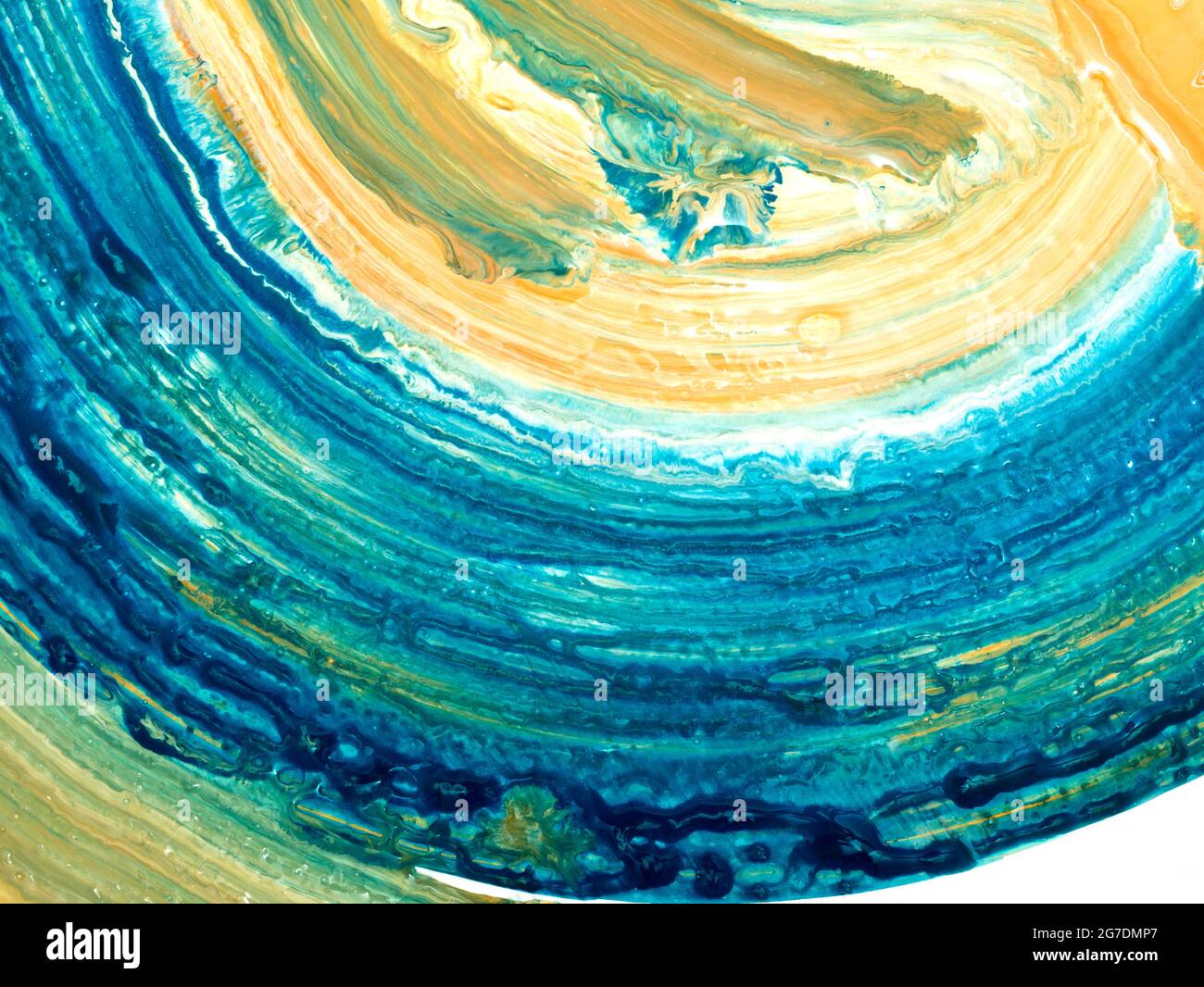 Blue and yellow brush stroke creative abstract hand painted background