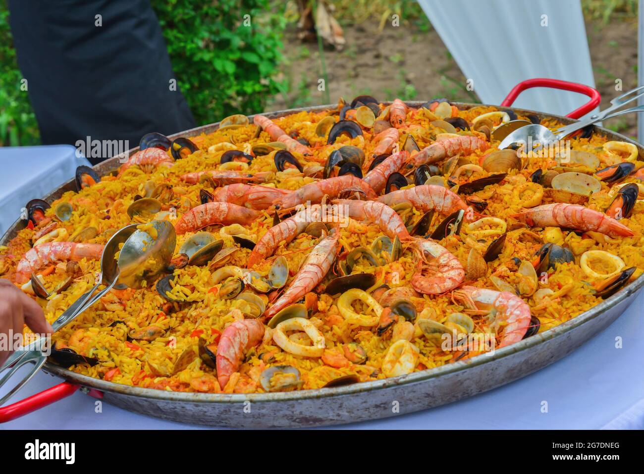 Closeup of paella traditional spanish dish Stock Photo Alamy
