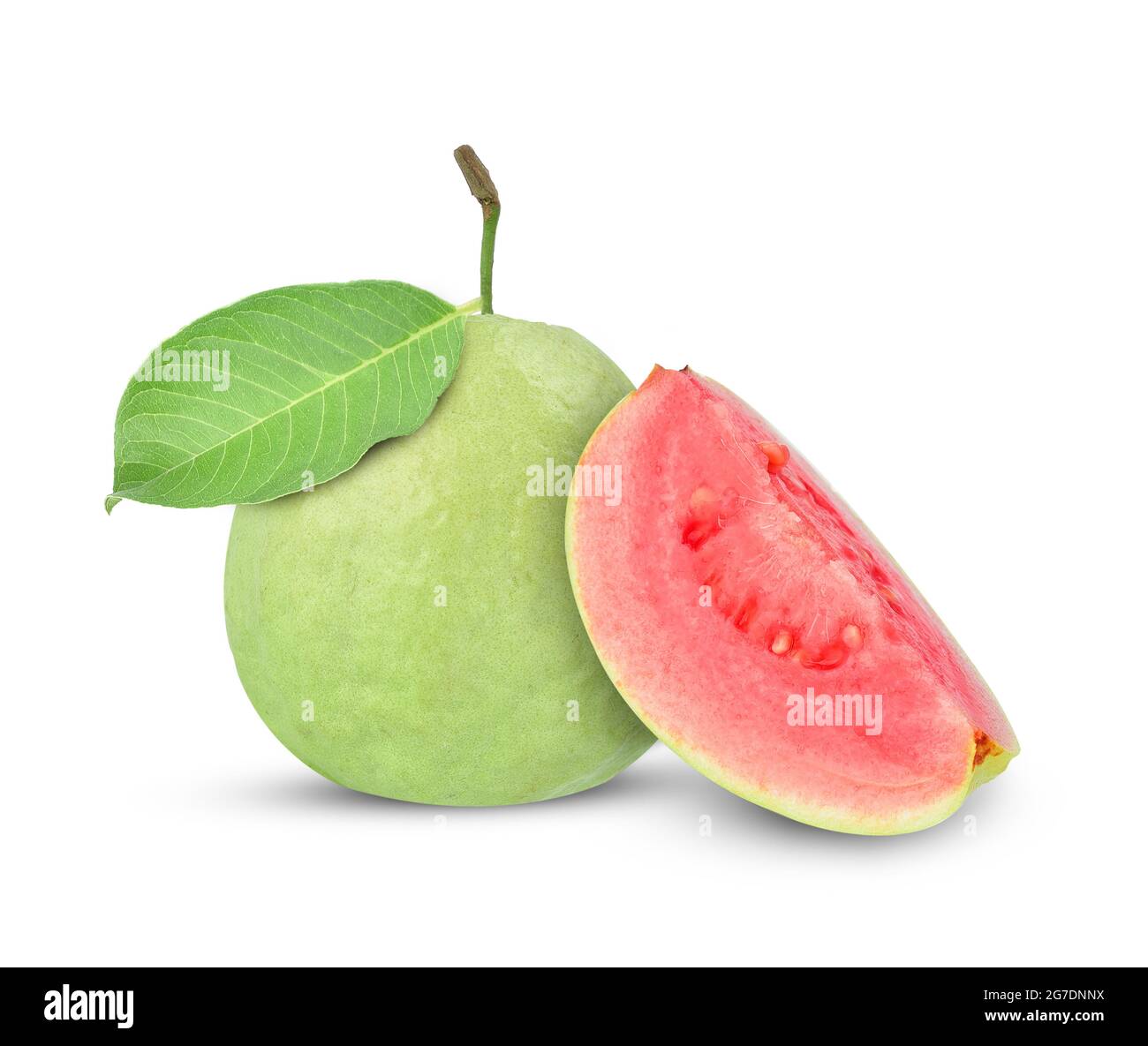 Pink Guava fruit isolated on white background Stock Photo