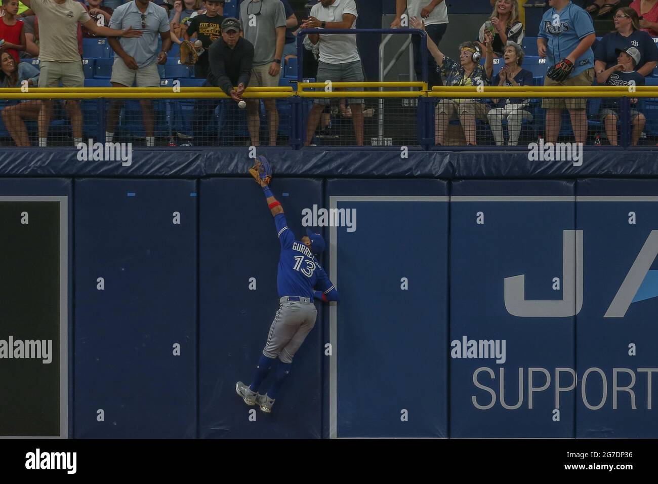 Toronto Blue Jays Lourdes Gurriel Jr. and his brother Houston Astros Yuli  Gurriel hug prior to the start of their American League MLB baseball game  in Toronto on Monday September 24, 2018.