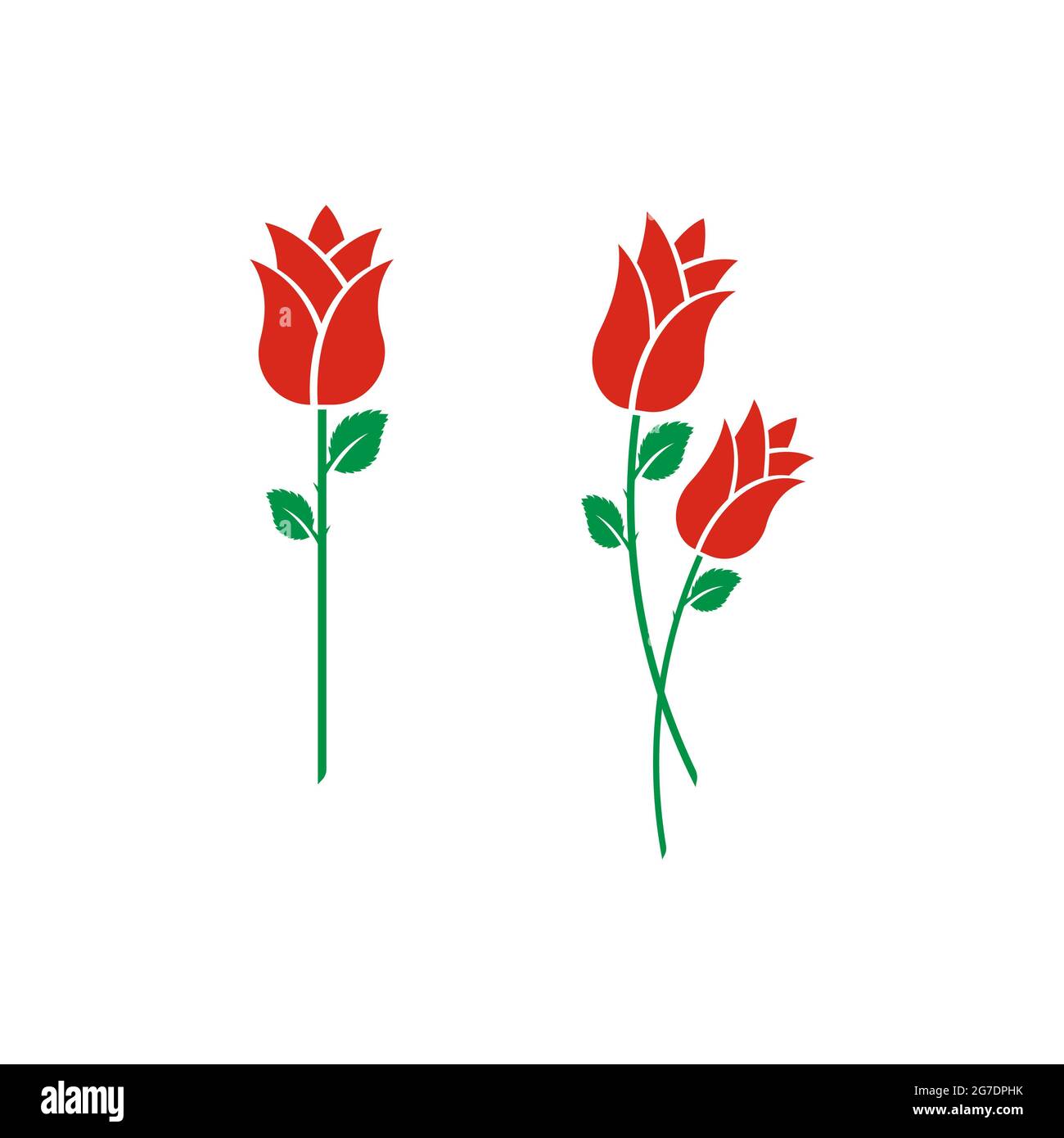 Rose flower Logo Template vector icon illustration Stock Photo - Alamy