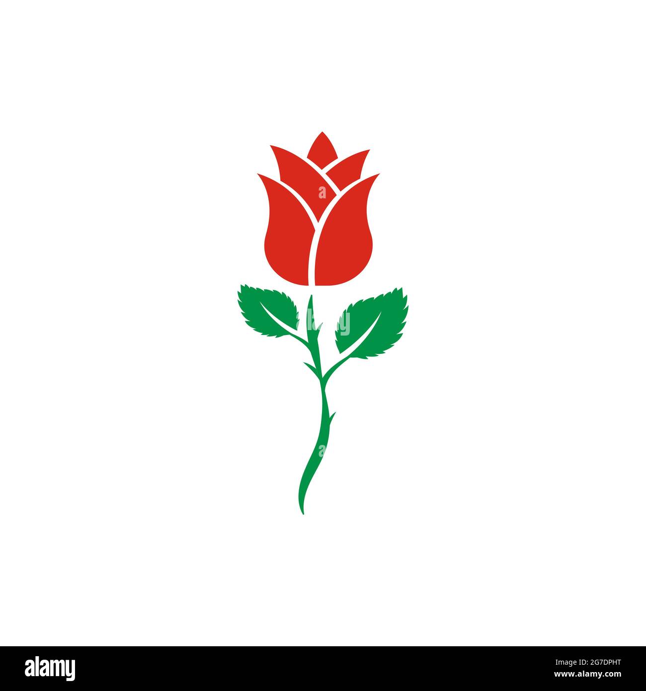 Rose flower Logo Template vector icon illustration Stock Photo - Alamy