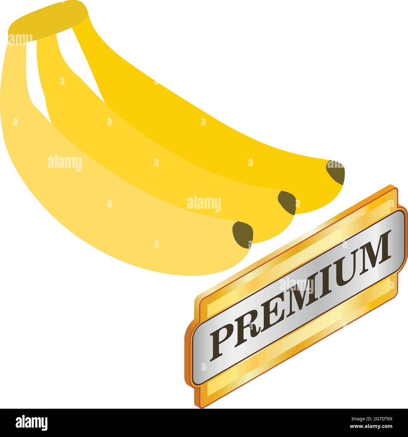 Banana icon isometric vector. Fresh ripe tropical exotic yellow fruit ...