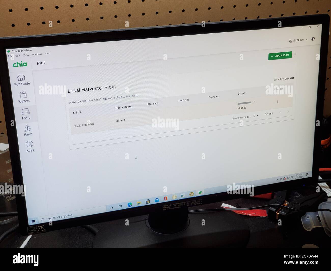 Software displaying Chiacoin blockchain software from Chia while farming  the cryptocurrency coin, Lafayette, California, May 14, 2021 Stock Photo -  Alamy