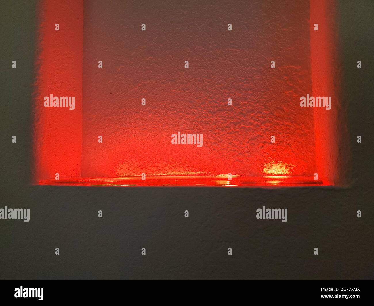 Red colored RGB leds in LED wall sconce, Lafayette, California, June 15, 2021. () Stock Photo