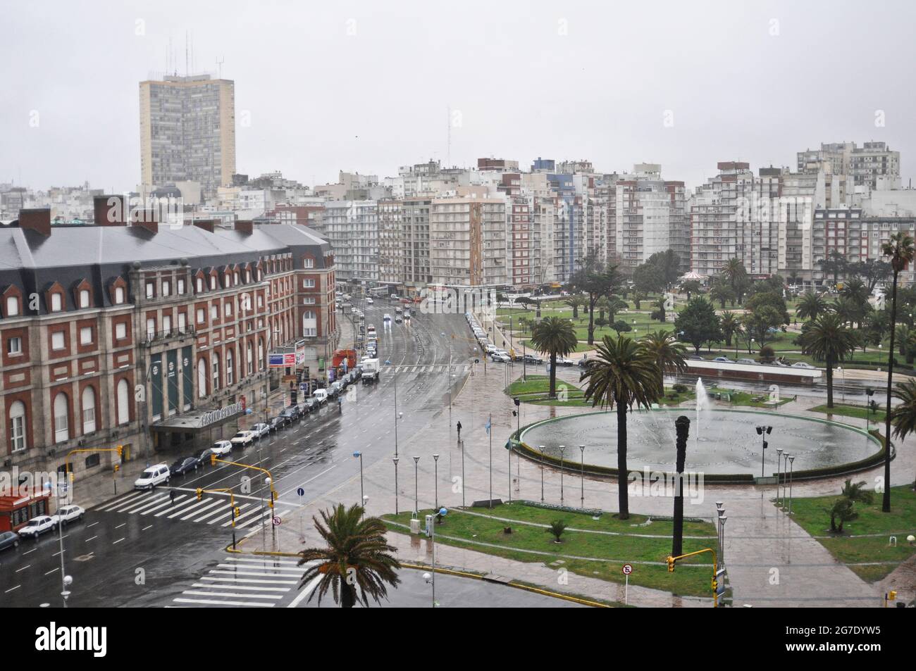 Hotel Provincial and Plaza Colon. Mar del Plata, Argentina Stock Photo