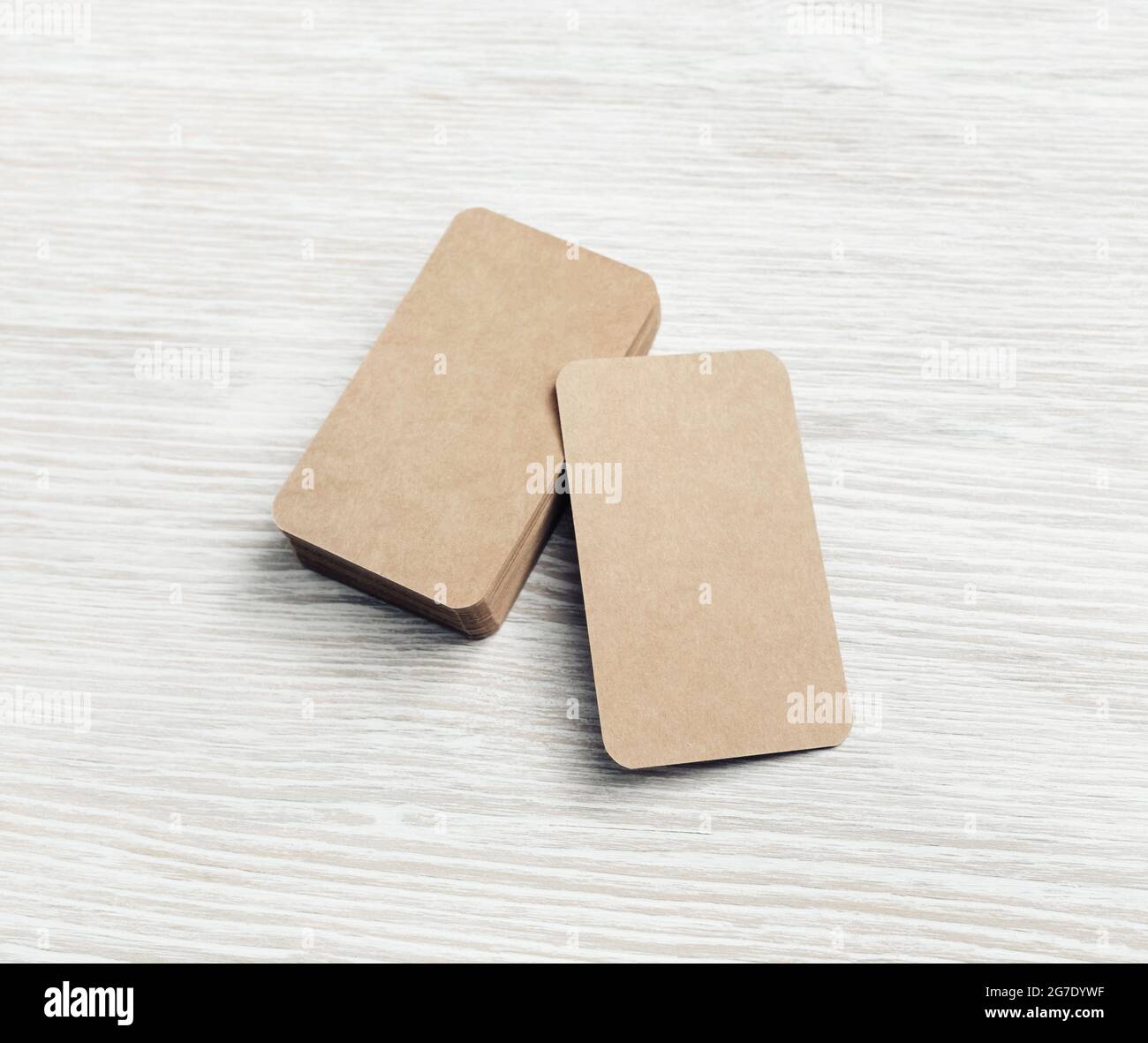 Blank kraft business cards. Blank paperwork template for placing your