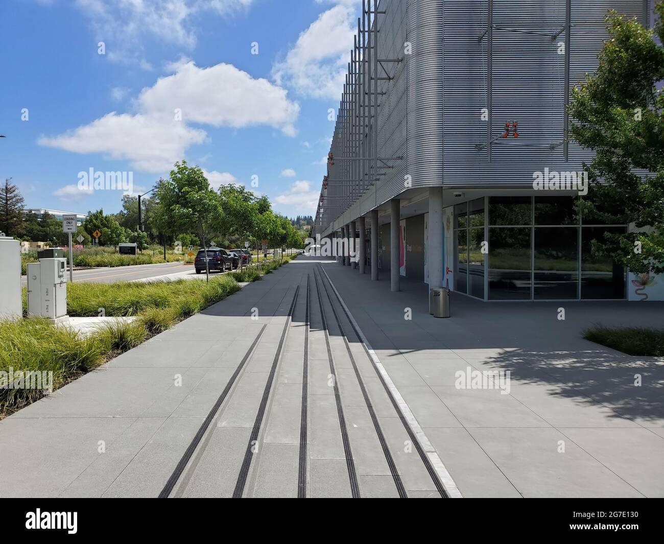 Trees and walkways at City Center Bishop Ranch, San Ramon, California ...