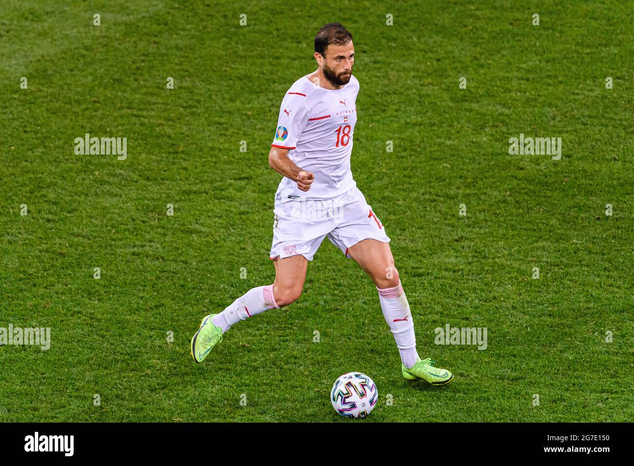 Bucharest, Romania - 28, June: Admir Mehmedi of Switzerland runs with the ball during the UEFA Euro 2020 Championship Round of 16 match between France Stock Photo