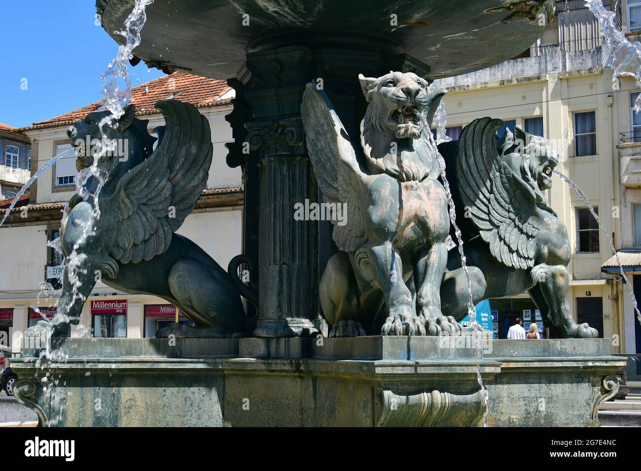 Fountain of the Lions, Fonte dos Leões, Porto, Portugal, Europe Stock