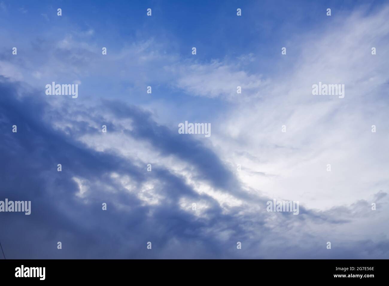 Blue sky with white clouds in sunny summer day Stock Photo - Alamy