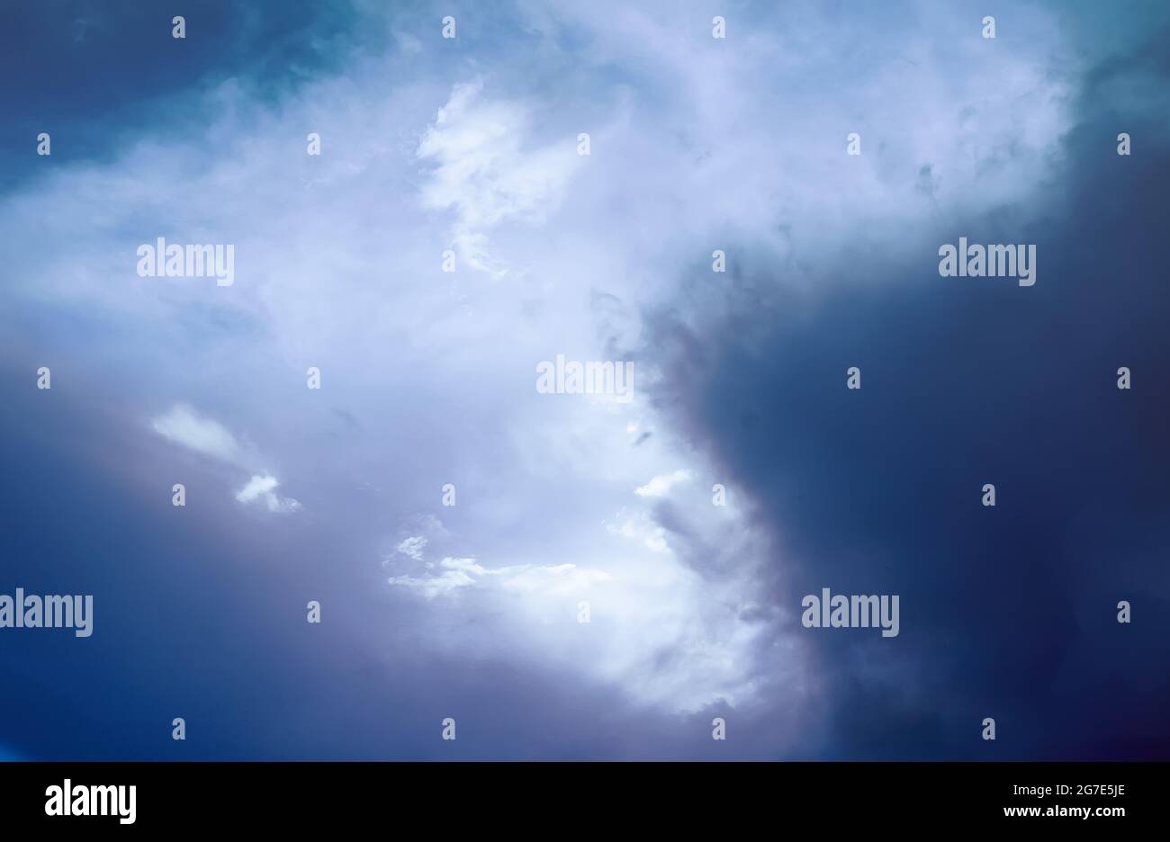 Blue sky with white clouds in sunny summer day Stock Photo - Alamy