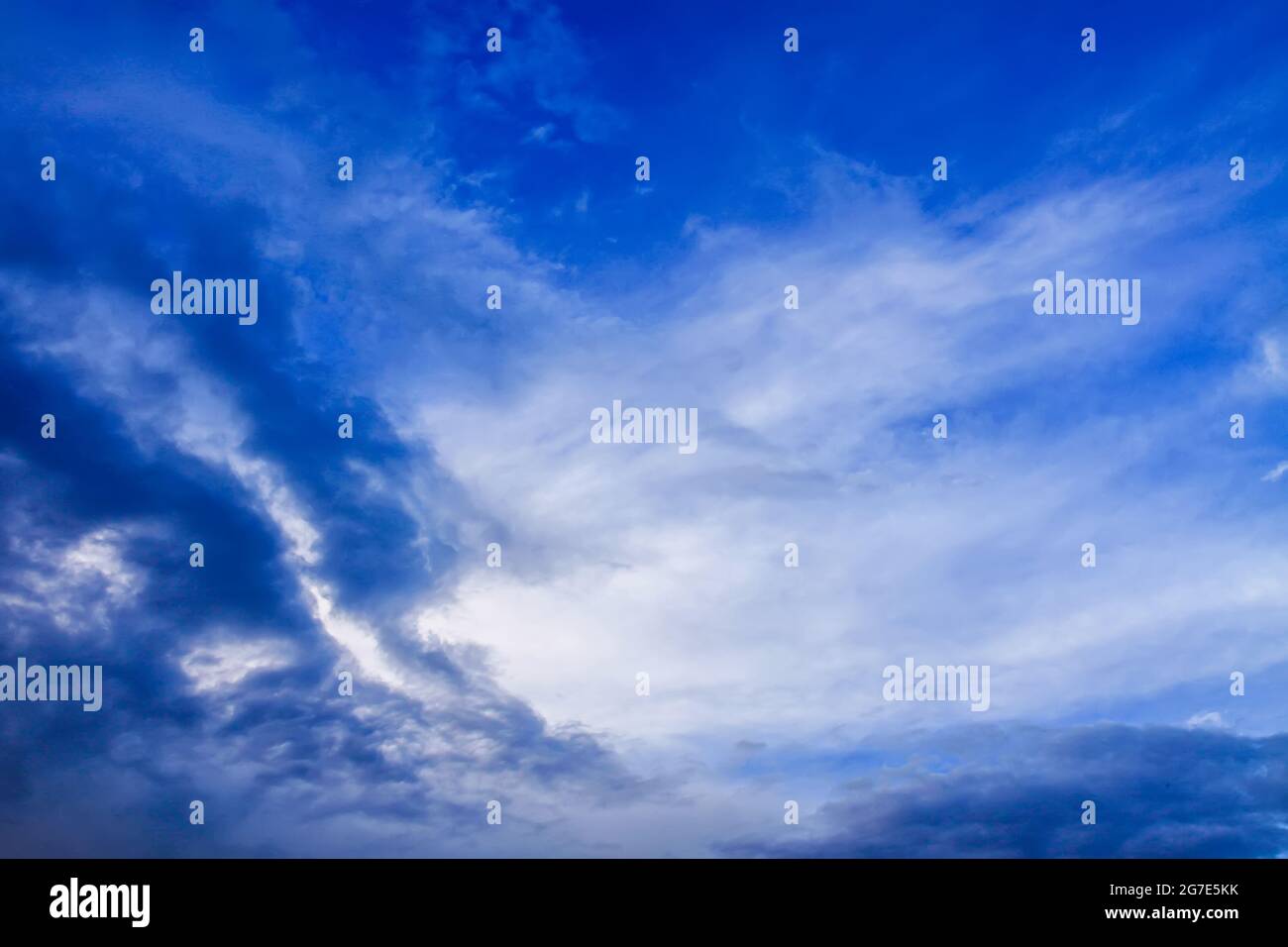 Blue sky with white clouds in sunny summer day Stock Photo - Alamy