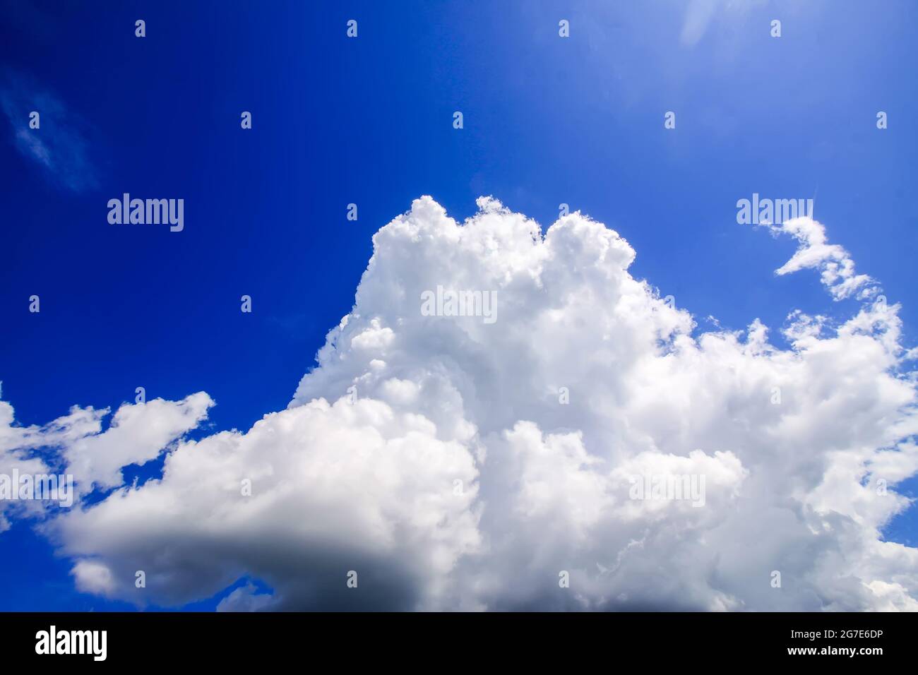 Blue sky with white clouds in sunny summer day Stock Photo - Alamy
