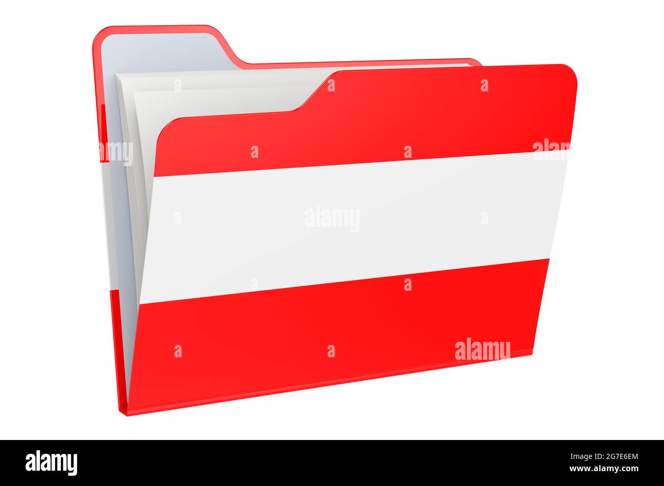 Computer folder icon with Austrian flag. 3D rendering isolated on white ...