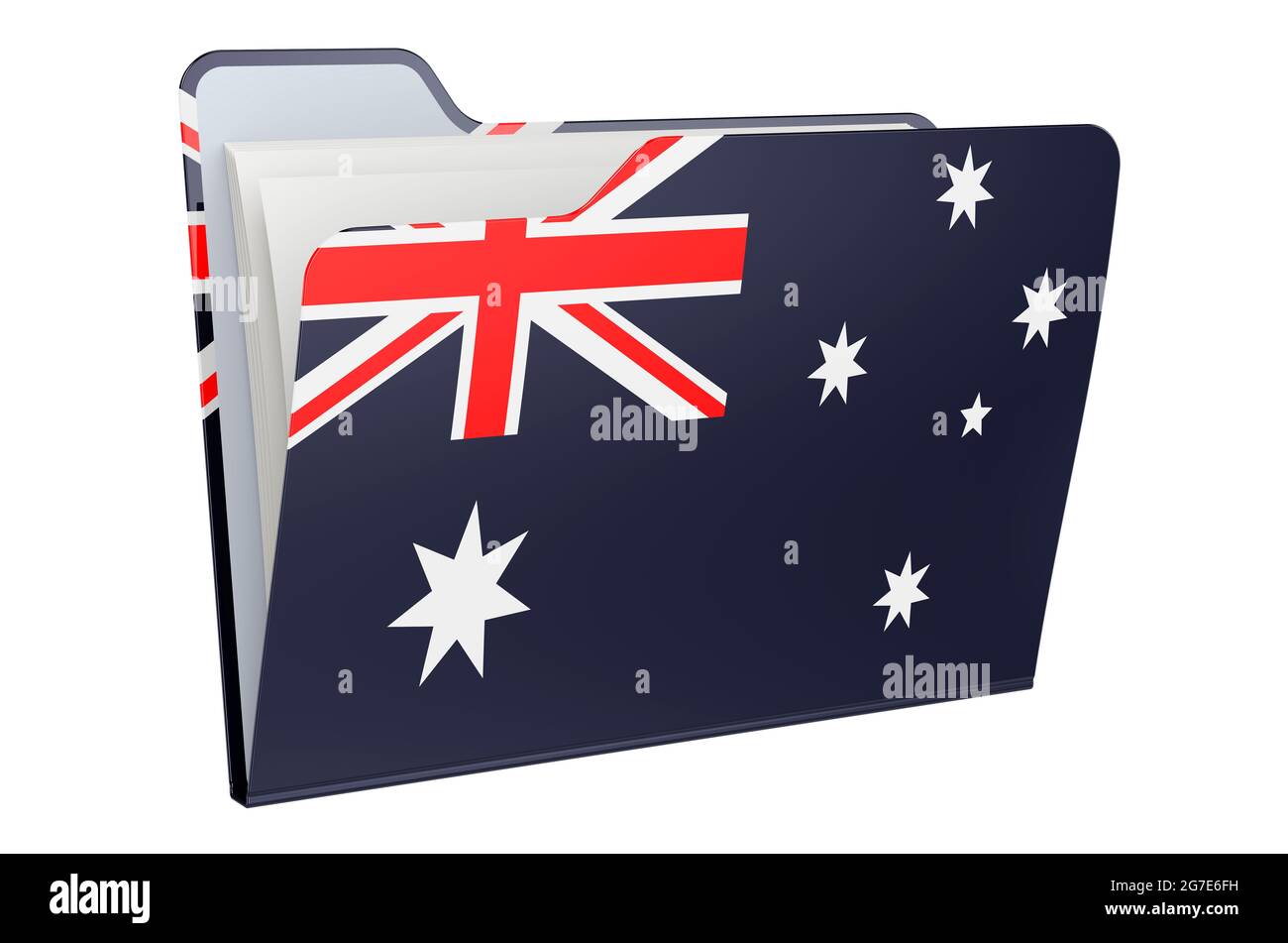 Computer folder icon with Australian flag. 3D rendering isolated on ...