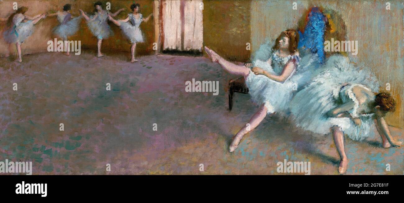 Degas. Painting entitled 'Before the Ballet' by Edgar Degas (1834-1917), oil on canvas, 1890/92 Stock Photo