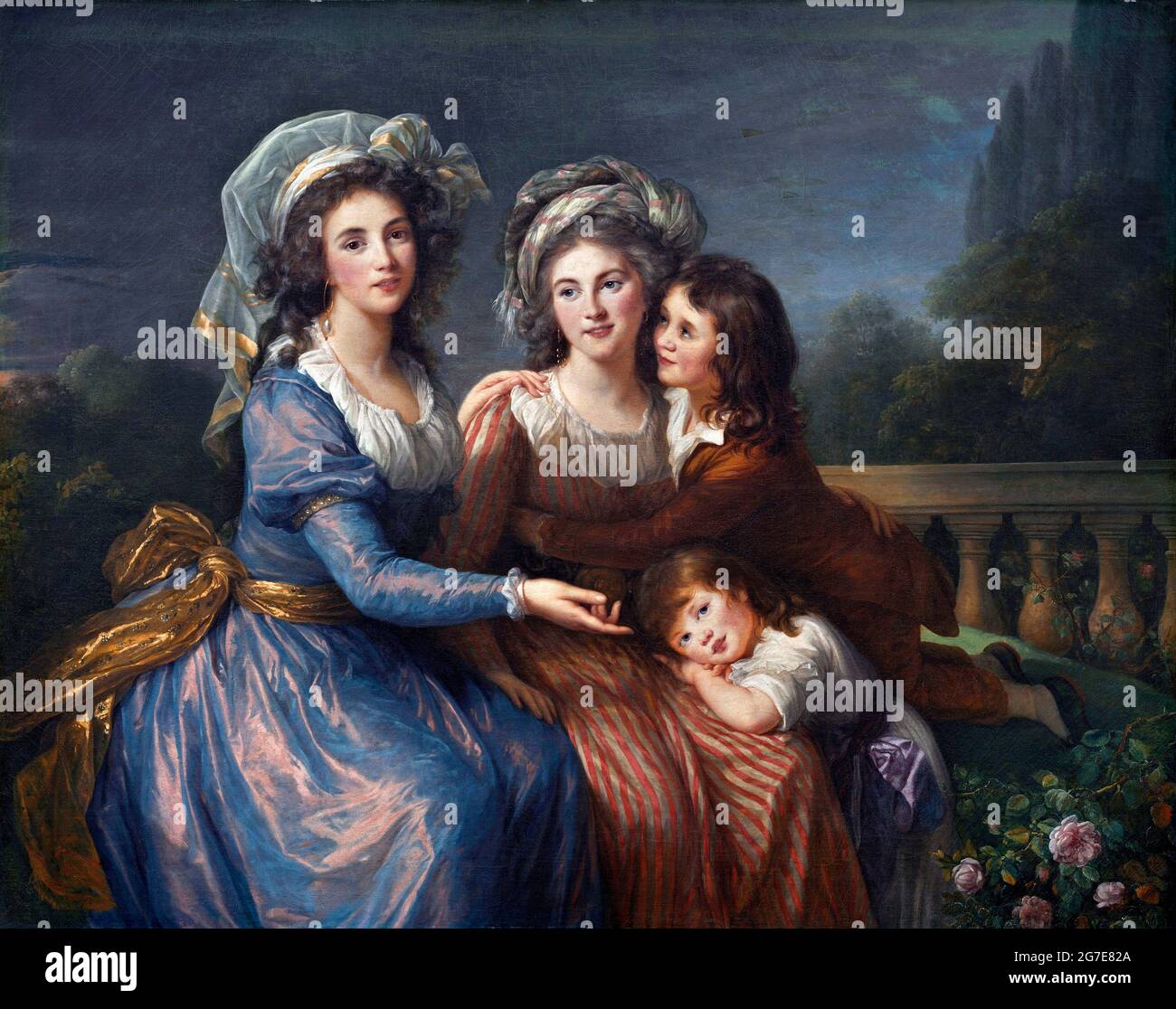 The Marquise de Pezay, and the Marquise de Rougé with Her Sons Alexis and Adrien by Élisabeth Vigée Le Brun, oil on canvas, 1787 Stock Photo