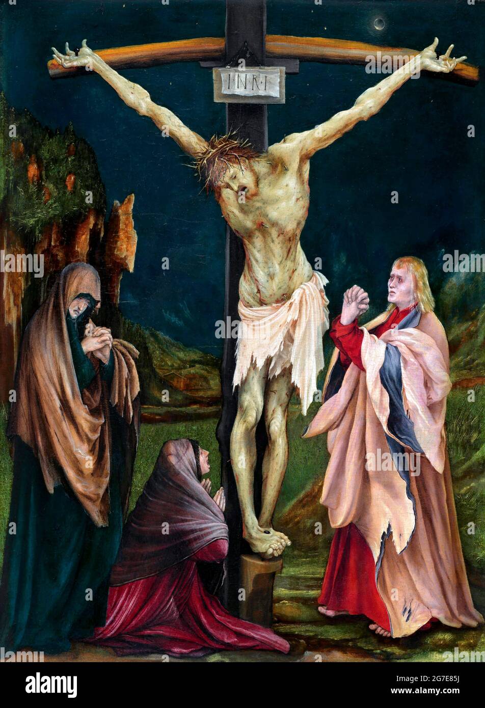The Small Crucifixion by Matthias Grünewald (c. 1470-1528), oil on panel, c. 1511-1520 Stock Photo