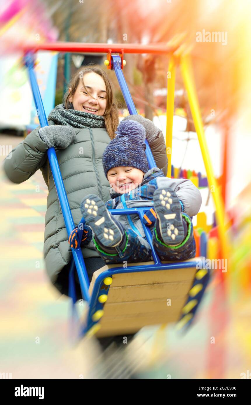 mother and child playing at the playground Stock Photo - Alamy
