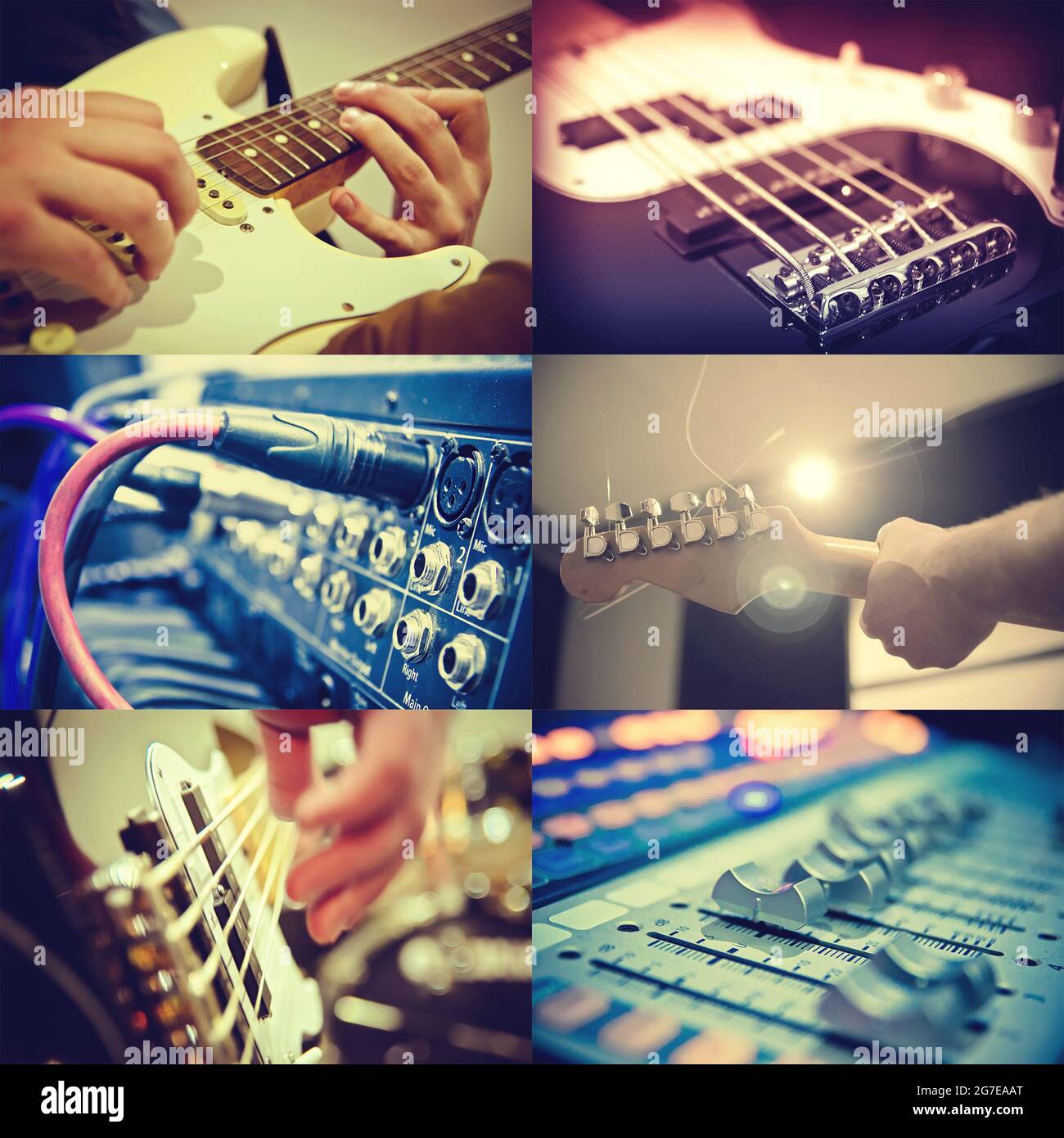 electric guitar recording at the music studio Stock Photo Alamy