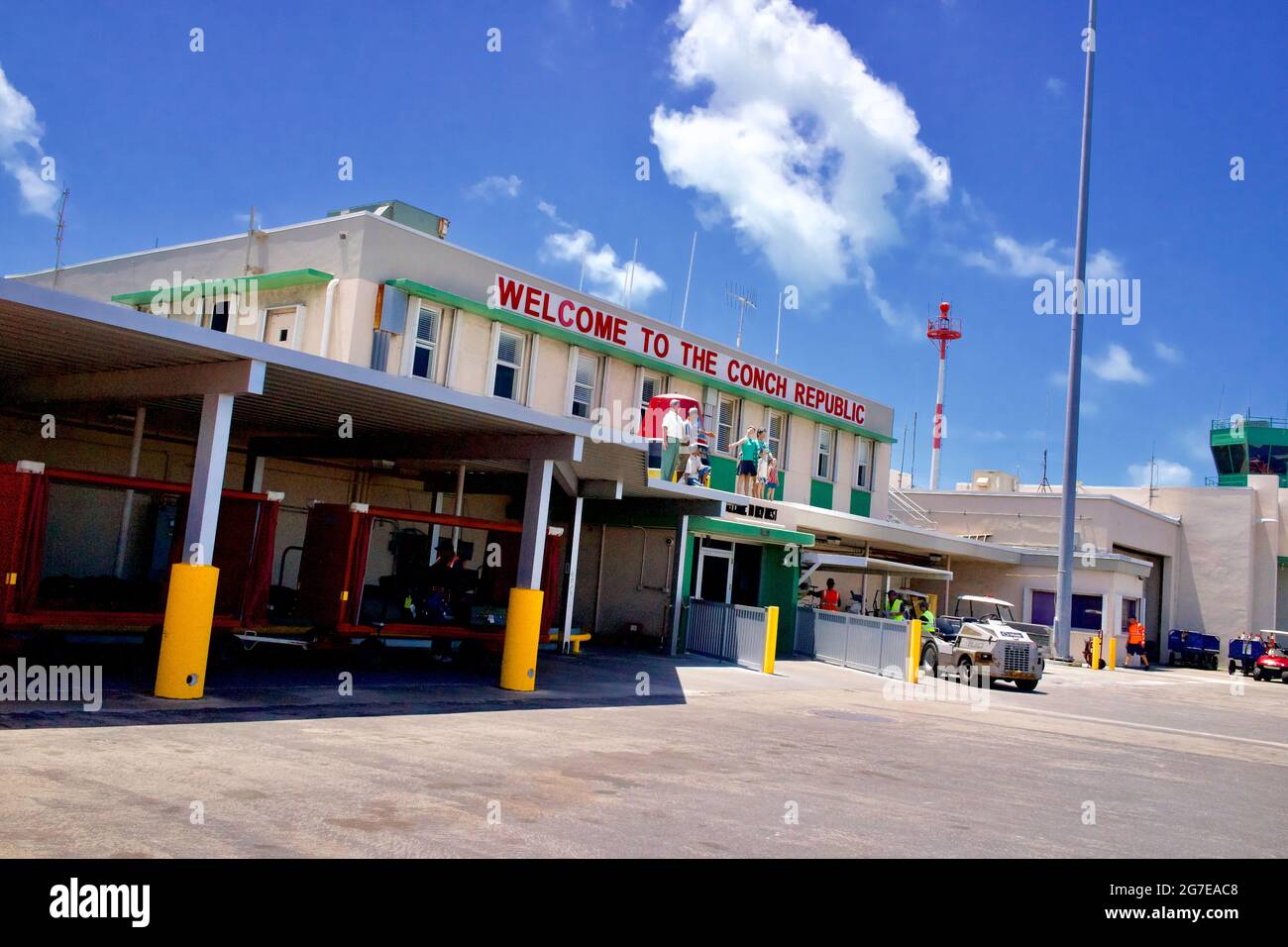 Airport in Key West, Florida, FL USA.  Southern most point in the continental USA.  Island vacation destination. Stock Photo